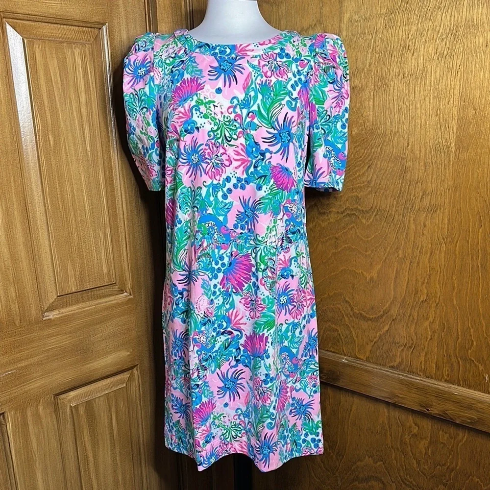 Lilly Pulitzer Harriet Mandevilla Baby Paradise Petals Terry Dress Size L - NWOT - Picture 6 of 7